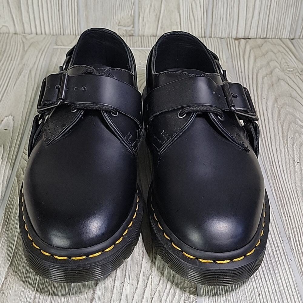Dr. Martens Henree Polished Smooth Leather Buckle Shoes Mens Size 6 Womens 7 NEW - Picture 3 of 12